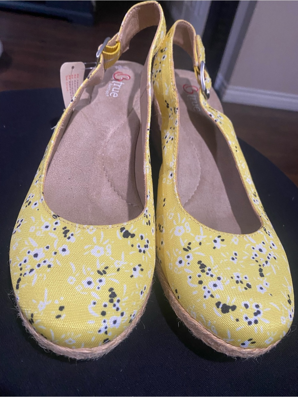 Baretraps Yellow Floral Slingback Espadrille